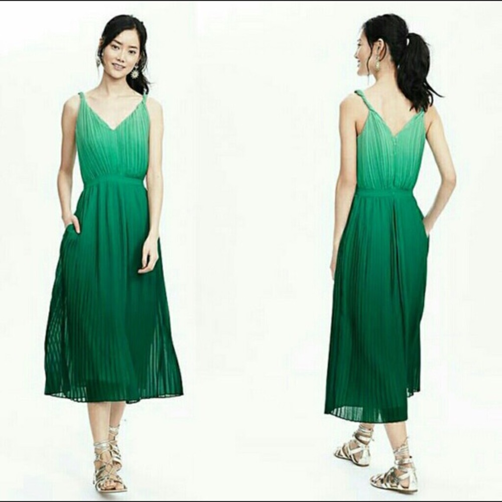 Banana Republic Green Ombré Midi Dress